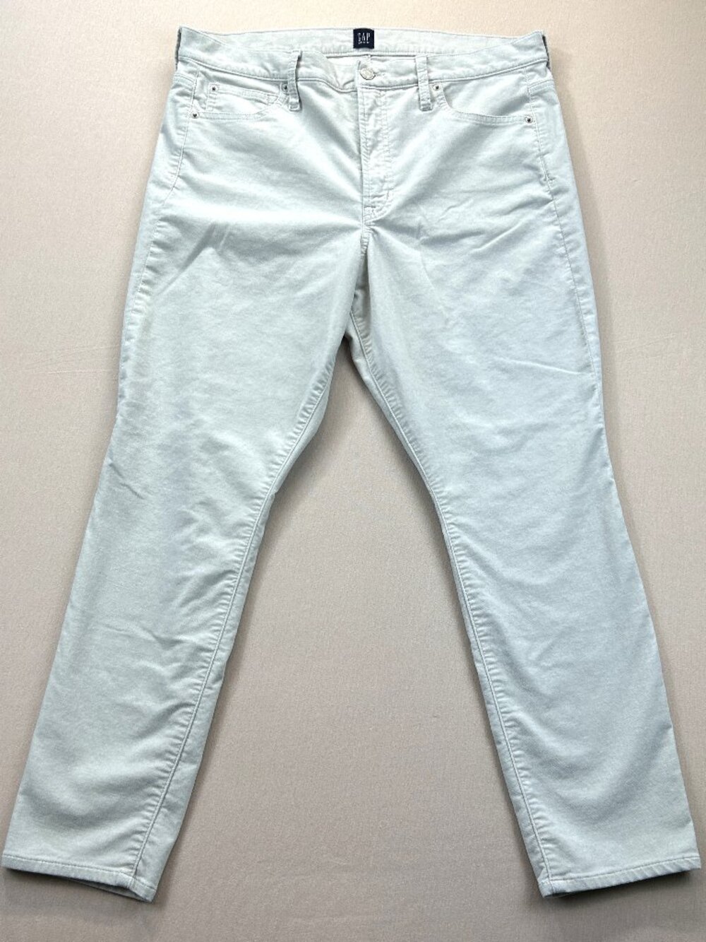 GAP Denim Corduroy Jeans Womens Size 16/33 High Rise Cream True Skinny Stretch
